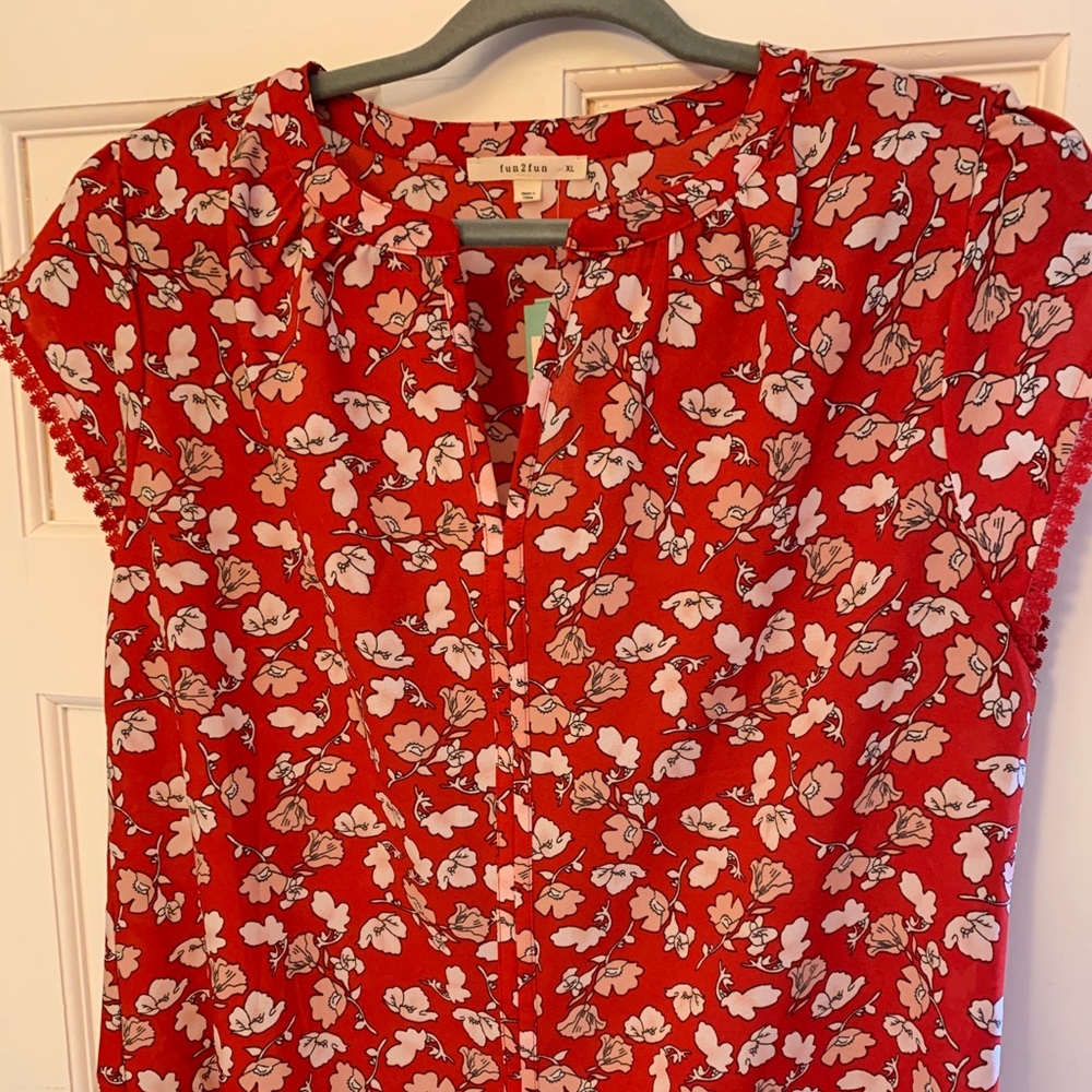Fun 2 Fun Red Dress Top
